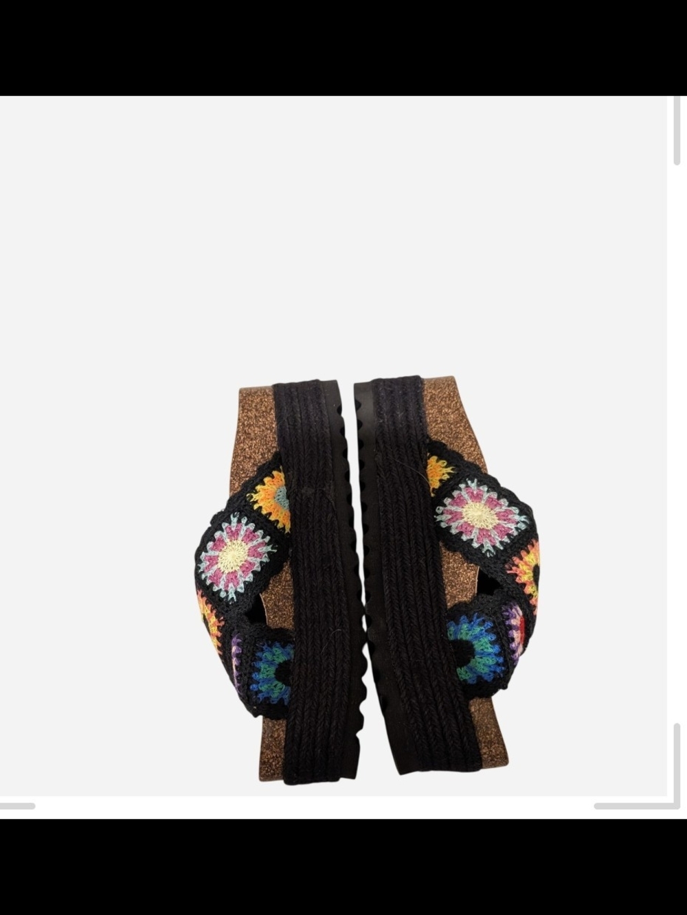 Dirty Laundry Black Multicolor Crochet Platform Mules - Picture 5 of 9